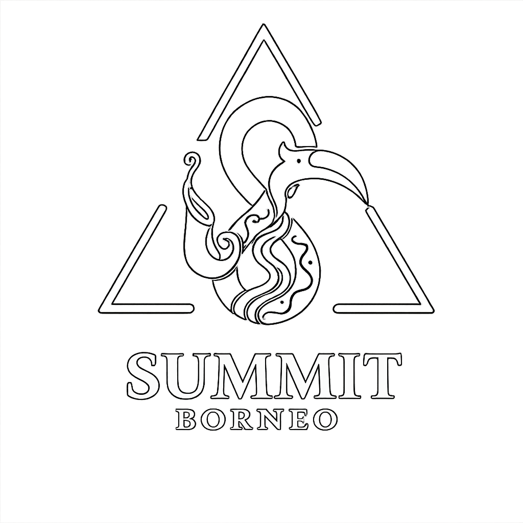 logo logo summit borneo dengan burung enggang